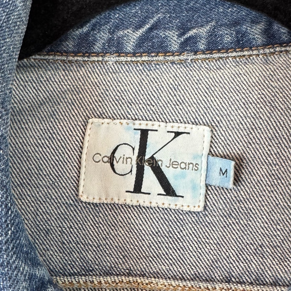 Vintage Calvin Klein Jeans Women's Medium Denim Jean Jacket Basic Cropped M USA - Picture 2 of 7